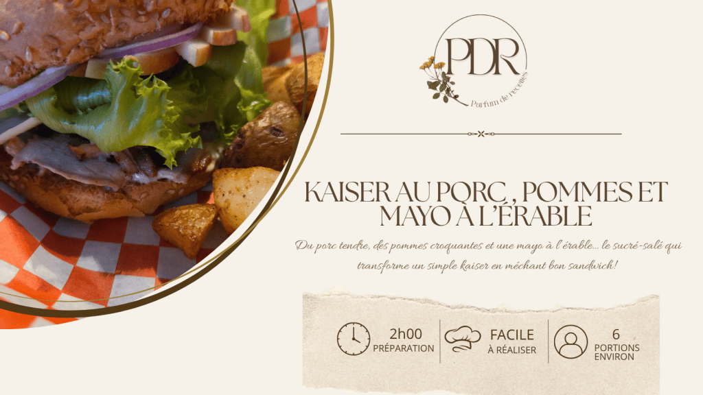 Kaiser au porc, pommes et Mayo à&nbsp;l’érable