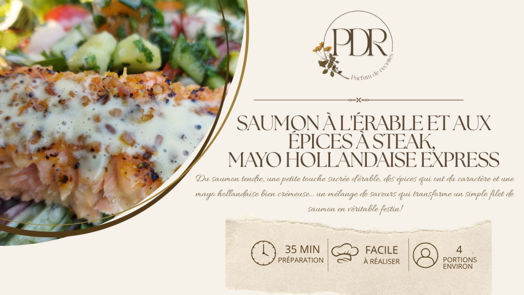 Saumon à l’érable et aux épices à steak, mayo hollandaise&nbsp;express